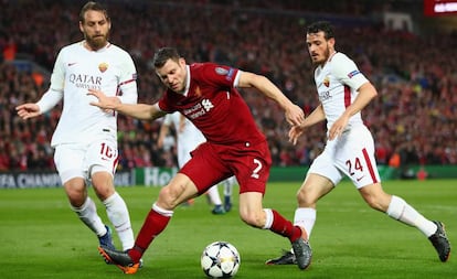 Milner, en el partido contra la Roma.