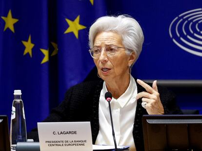 La presidenta del Banco Central Europeo, Christine Lagarde, en Bruselas, el pasado febrero.