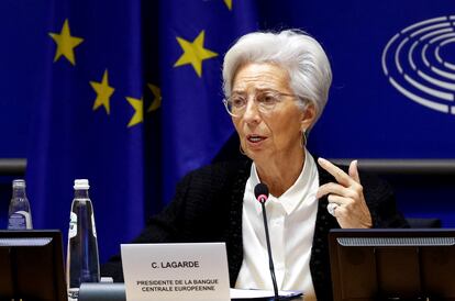 La presidenta del Banco Central Europeo, Christine Lagarde, en Bruselas, el pasado febrero.