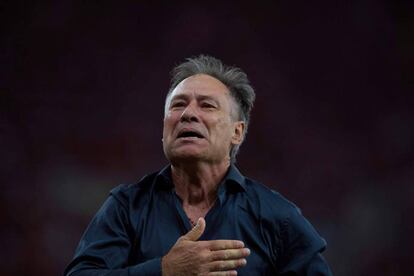 Ariel Holan, emocionado, hace una semana en el Maracan&aacute;.