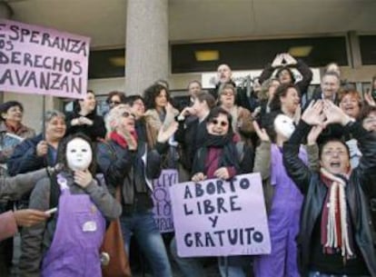 Imagen de arcgivo de una protesta a favor del aborto en Madrid.