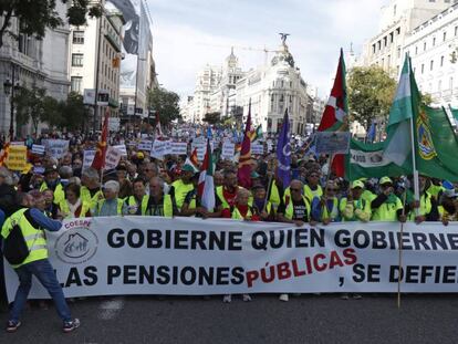 Manifestación de pensionistas en Madrid el 16 de octubre. 