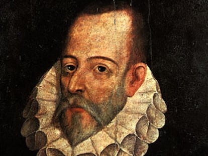 Miguel de Cervantes Saavedra (Alcalá de Henares, 9 de octubre de 1547-Madrid, 23 de abril de 1616), pintado por Juan de Jáuregui en 1600.