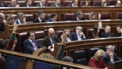 Pleno del Congreso de los Diputados en un momento de las votaciones.