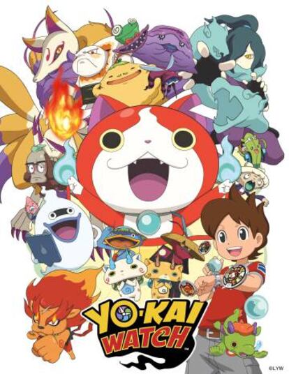 Uno de los pósteres del videojuego, manga y anime 'Yo-Kai watch'.