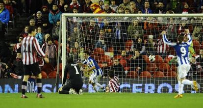 Víctor Sánchez, en el momento del gol ante el Athletic.