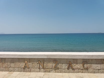 El monumento a las tropas Australianas y neozelandesas (Anzac), en su playa de desembarco en Galípoli.