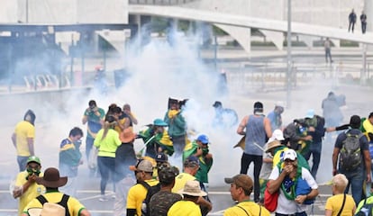 Bolsonaristas en el Palacio Planalto en Brasilia