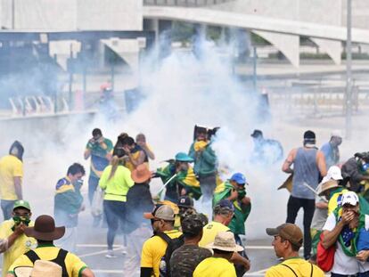 Bolsonaristas en el Palacio Planalto en Brasilia