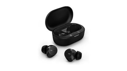 Auriculares inalámbricos sobre fondo blanco.