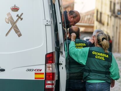 El detenido por la desaparición de Juana Canal, a su llegada el viernes para pasar a disposición judicial en Ávila.