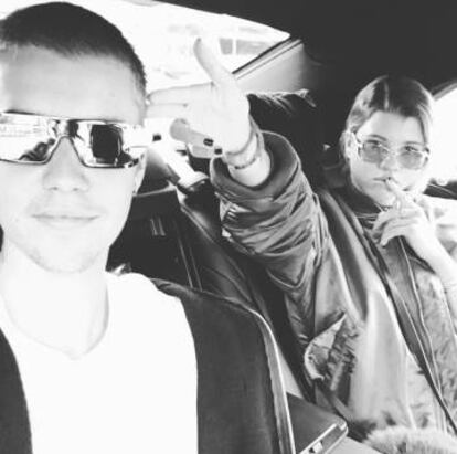 Justin Bieber y Sofia Richie, en una de las últimas fotografías publicadas por el cantante en su Instagram.