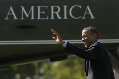 Obama, al abandonar la Casa Blanca este miércoles.