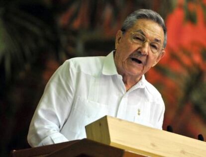 Raúl Castro durante el VI Congreso del PCC