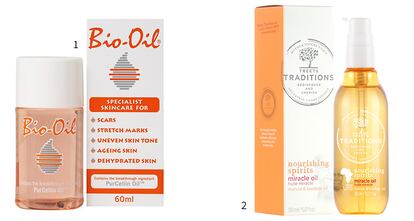 1. Bio Oil. 2. Miracle Oil, de Treets Traditions.