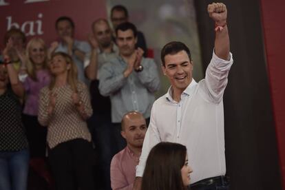 Pedro Sánchez, el 11 de enero en la fiesta del PSE en Durango (Bizkaia).