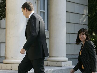 José Luis Rodríguez Zapatero y Uxue Barkos, en La Moncloa.