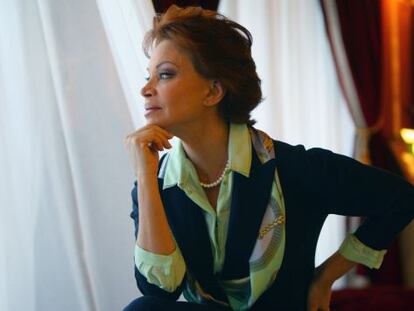 La cantante y actriz Paloma San Basilio, en el Teatro Arriaga de Bilbao, en la presentación del musical. 