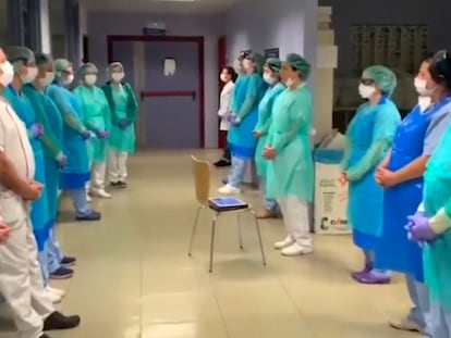 Meditación en un hospital de Alcorcón para afrontar la lucha contra el coronavirus