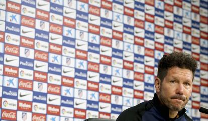 Simeone, en rueda de prensa.