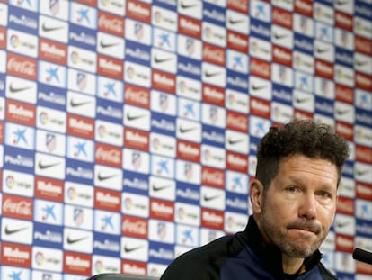 Simeone, en rueda de prensa.