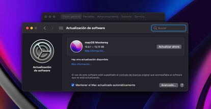 Accede a la actualización del sistema.