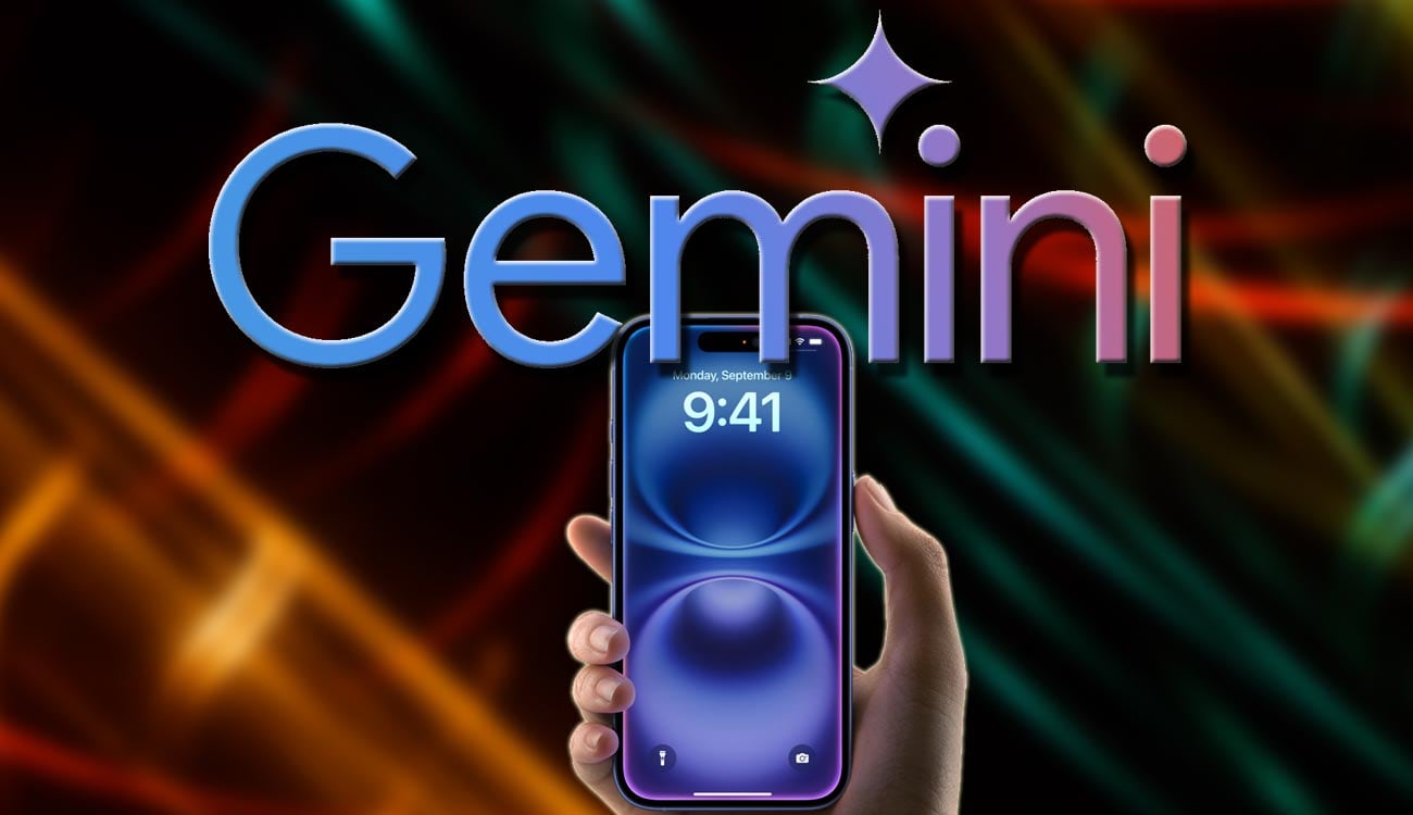 iPhone tras el logo de Gemini