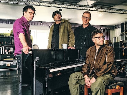 Graham Coxon, Alex James, Dave Rowntree and Damon Albarn, in 2023.