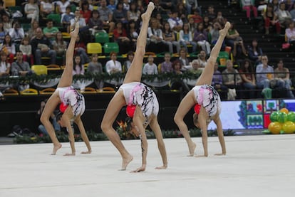 Un momento de la gala de Euskalgym, celebrada ayer en el Bilbao Arena.