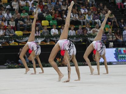 Un momento de la gala de Euskalgym, celebrada ayer en el Bilbao Arena.