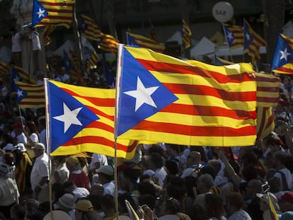 Manifestaci&oacute;n independentista en Catalu&ntilde;a. 