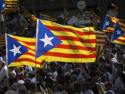 Manifestaci&oacute;n independentista en Catalu&ntilde;a. 