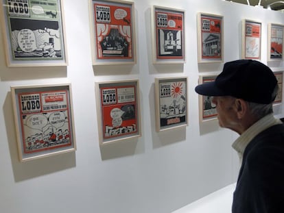 Exposición de viñetas originales de la revista 'Hermano lobo', en Bilbao en 2012.