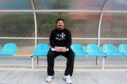 Germán Burgos en el Campo de la Mina de Carabanchel, equipo al que ha dejado de entrenar esta semana.