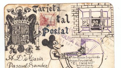 Postales dibujadas por Fernando Izquierdo Montes para su mujer, María Pascual, desde prisión.