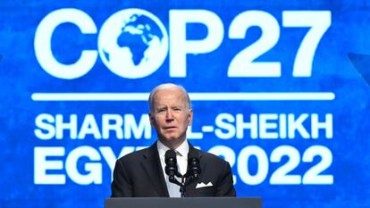 El presidente de EE UU, Joe Biden, durante su participación en la cumbre este viernes.