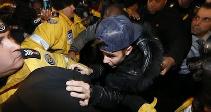 Bieber llega a la comisar&iacute;a de Toronto en enero de 2014.