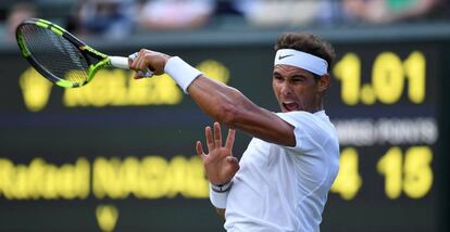 Nadal, durante el partido contra Millman.