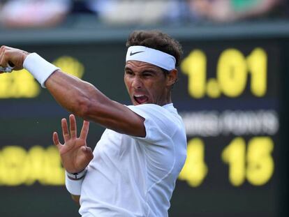 Nadal, durante el partido contra Millman.