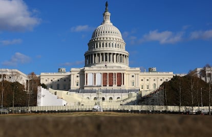 The Capitol, with preparations for Trump's inauguration on January 20.