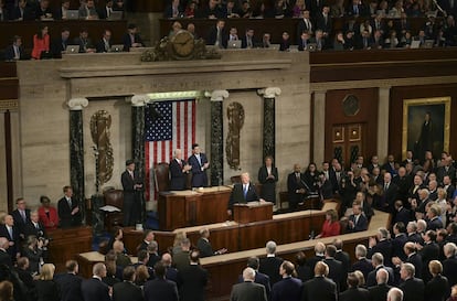 El presidente Donald Trump en el Congreso en Washington.