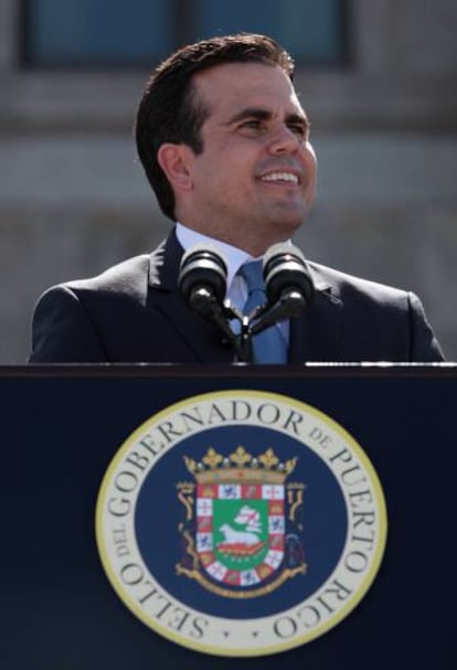 Rosselló, ayer en San Juan.