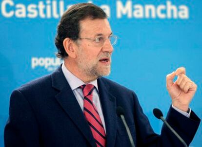 Mariano Rajoy, durante su intervención en la Junta Directiva de los populares celebrada en Ciudad Real.