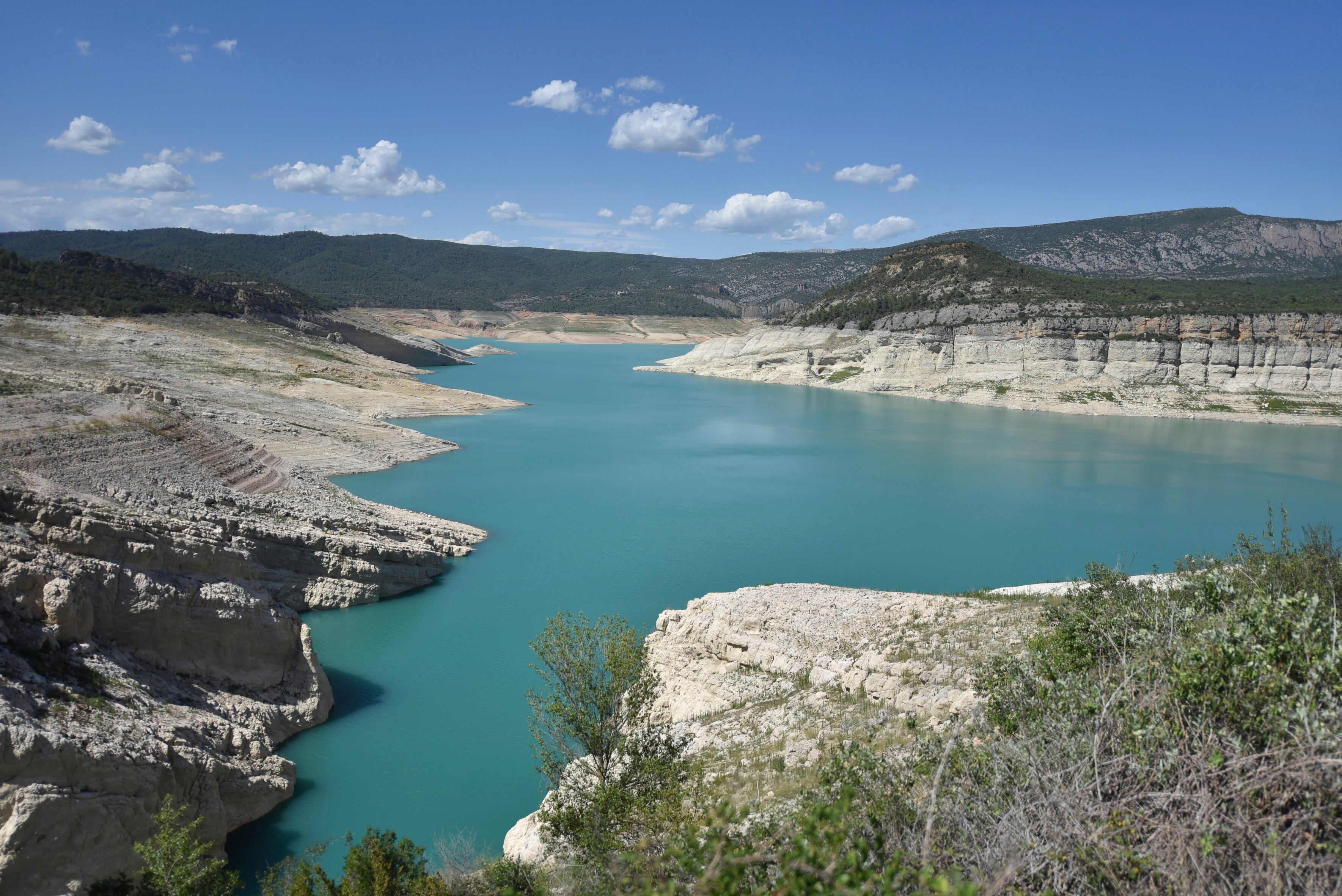 Vista general del embalse de Canelles. 