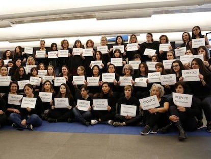 Trabalhadoras do EL PAÍS na redação de Madri.