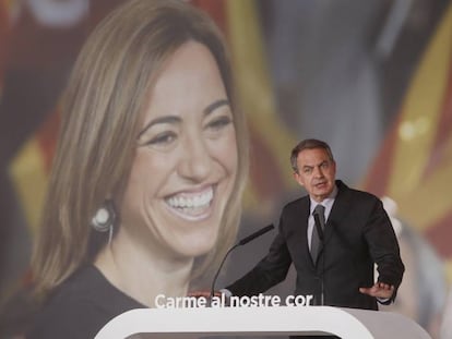 Zapatero ret homenatge a qui va ser ministra en el seu Govern, Carme Chacón.