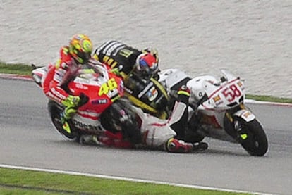 Accidente mortal de Simoncelli en Sepang.