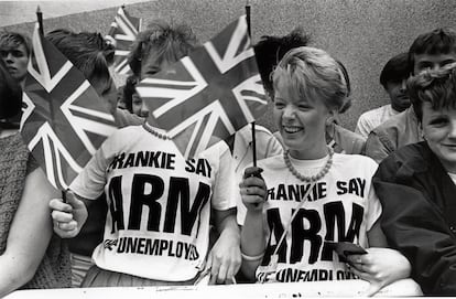 Fans del grupo Frankie Goes to Hollywood en Londres.