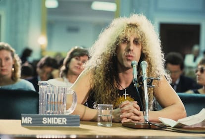 Dee Snider, del grupo heavy Twisted Sister, uno de los rockeros que testificó.