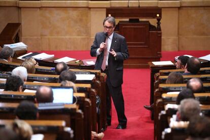 Artur Mas en la sesión de control en el Parlament.